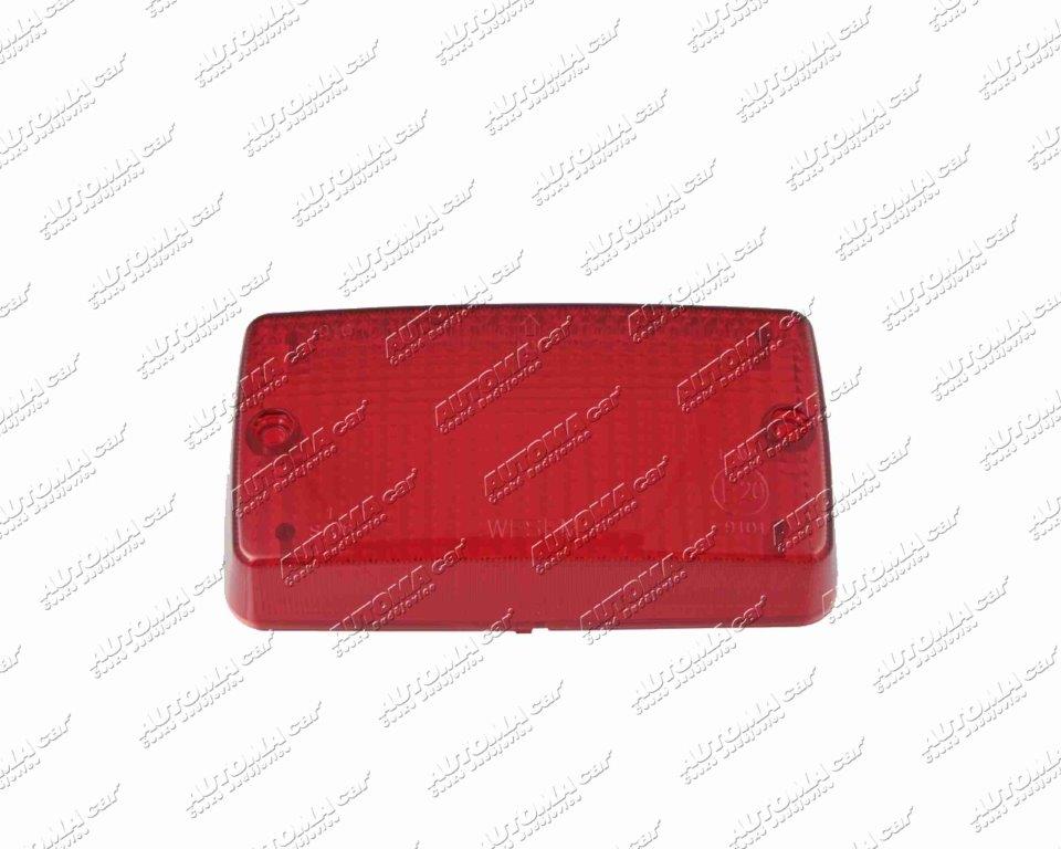 Sklo svítilny mlhové červené WESEM