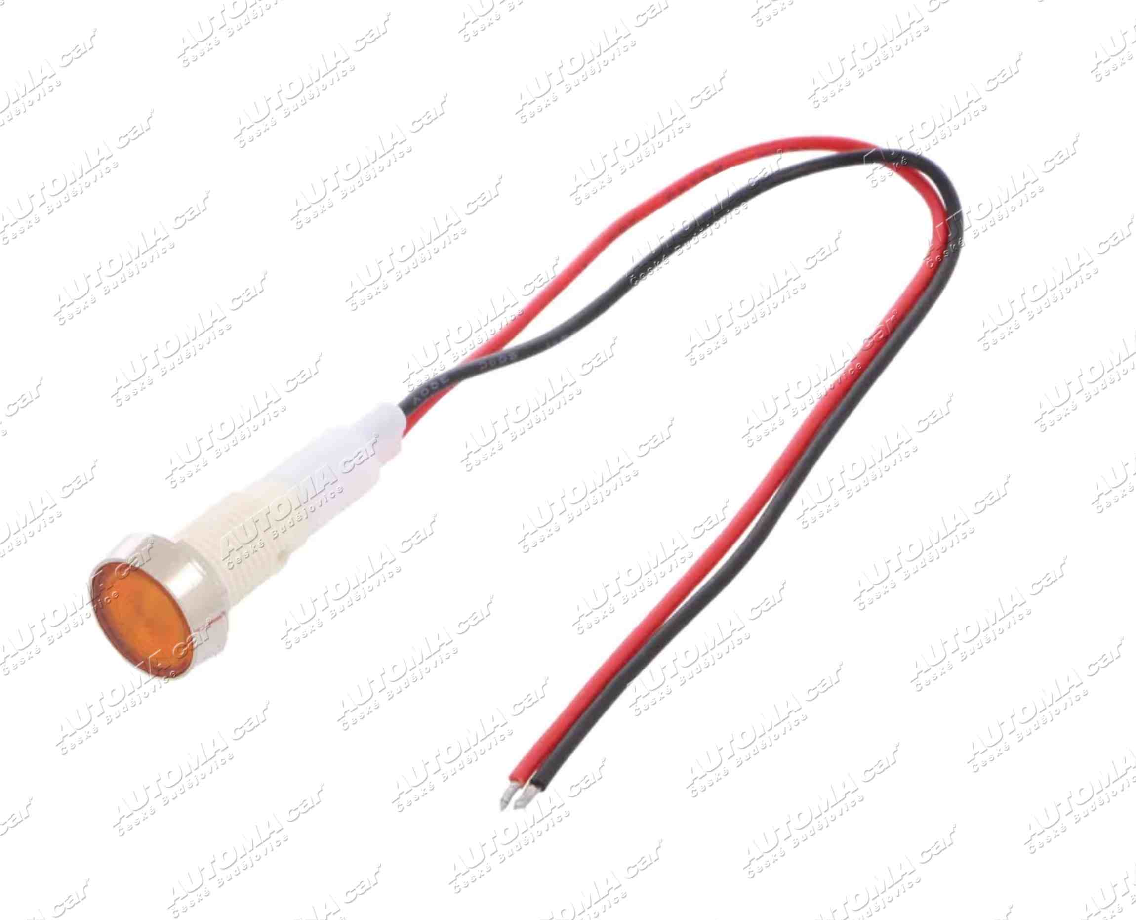 Kontrolka LED 12/24V montážní Ø 10mm žlutá, kabel 20cm