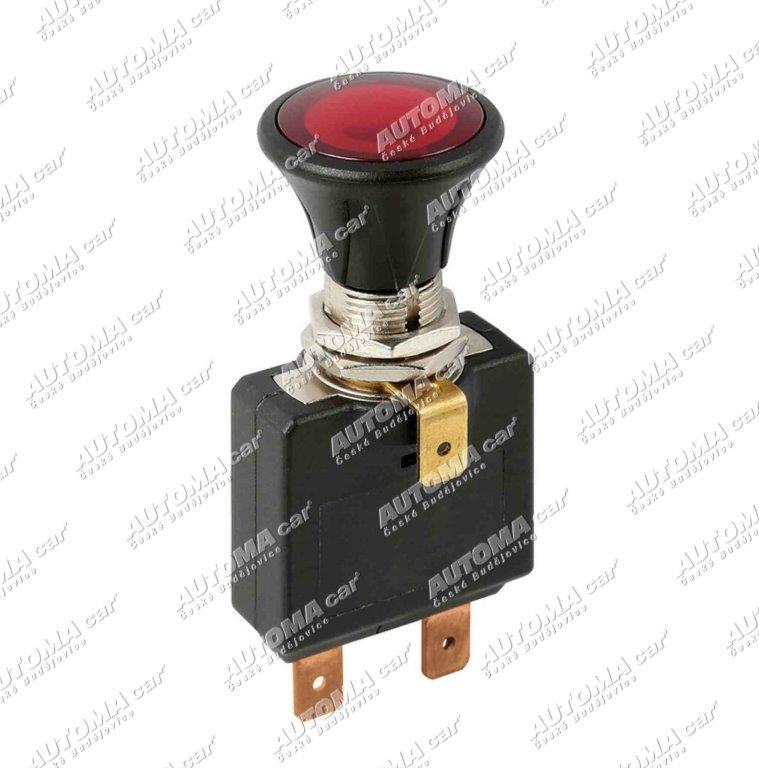 Spínač zasouvací 12/24V max.50A s kontrolkou