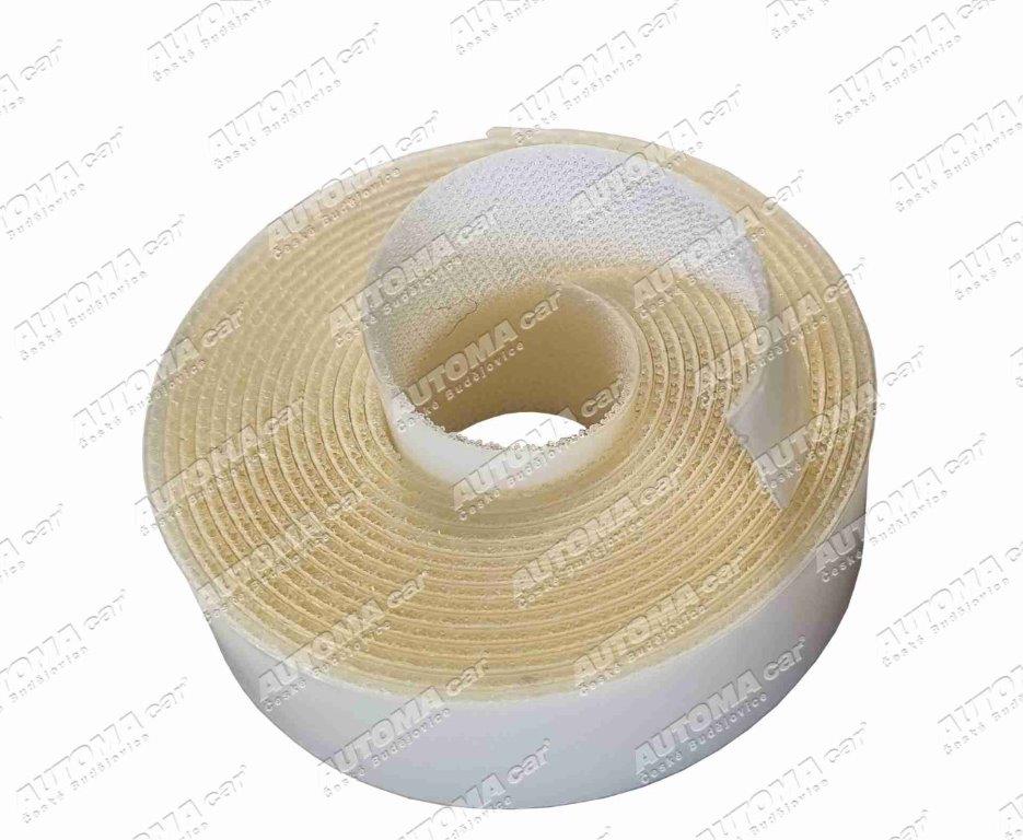 Páska - suchý zip samolepící duolock 25mm tl.1,5mm transparentní exteriér / 1m 