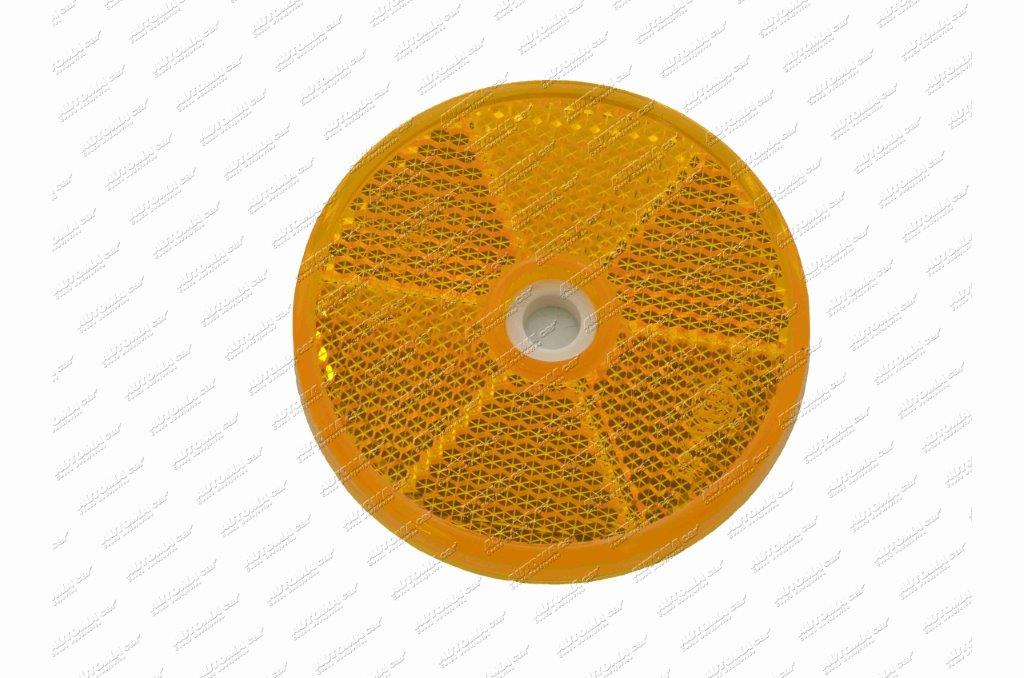 Odrazka oranžová 60mm samolepící s otvorem