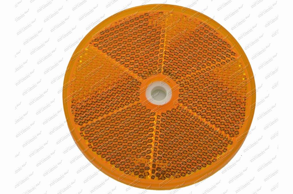 Odrazka oranžová 80mm samolepící s otvorem