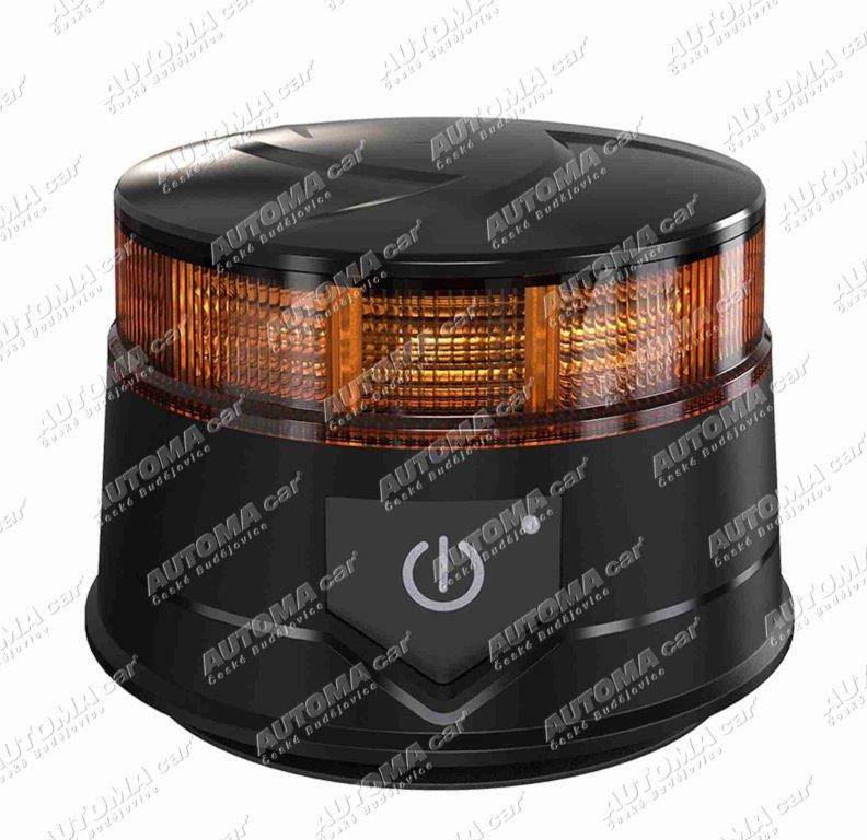 Maják oranžový LED magnet aku včetně nabíječky 12/24V 