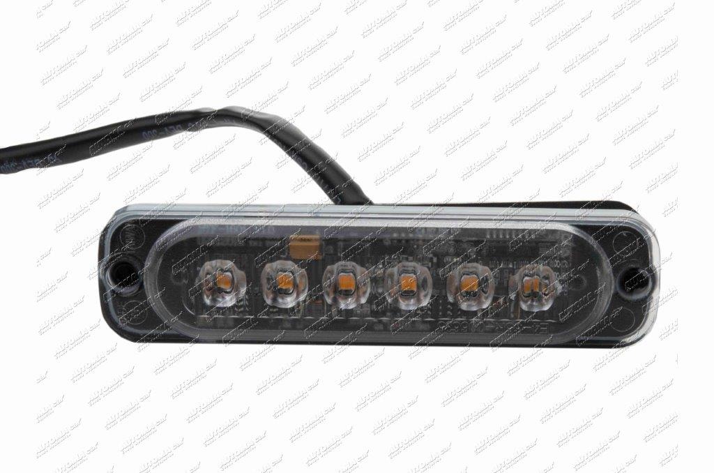 Svítilna výstražná LED 12/24V oranžová 6LED