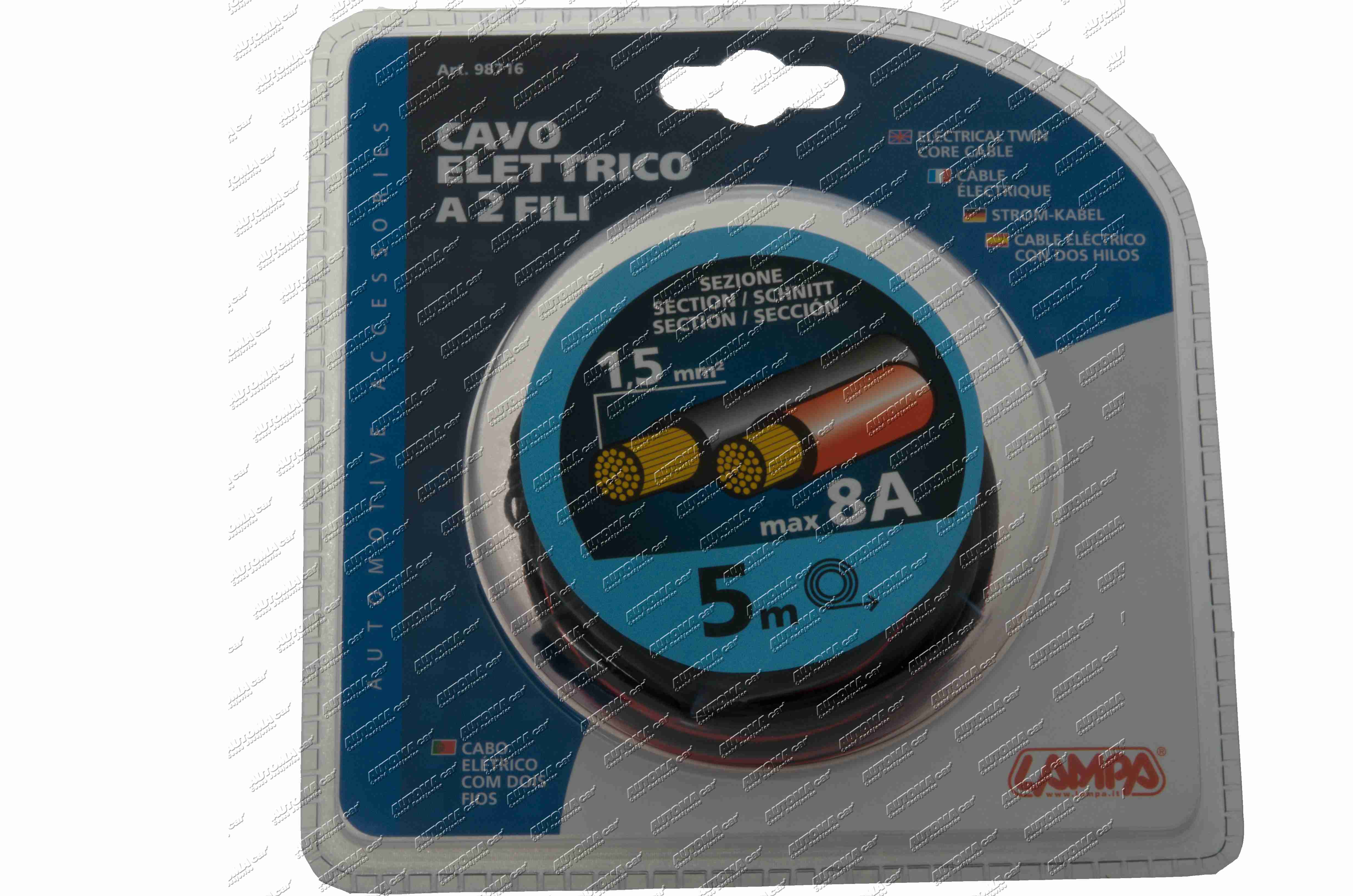 Kabel 2 žilový CYA 2x1,5mm² dvojlinka balení 5m 8A max