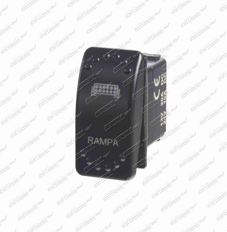 Spínač překlápěcí Rocker LED 12/24V 20/10A Rampa ( mont. otvor 37x21mm )