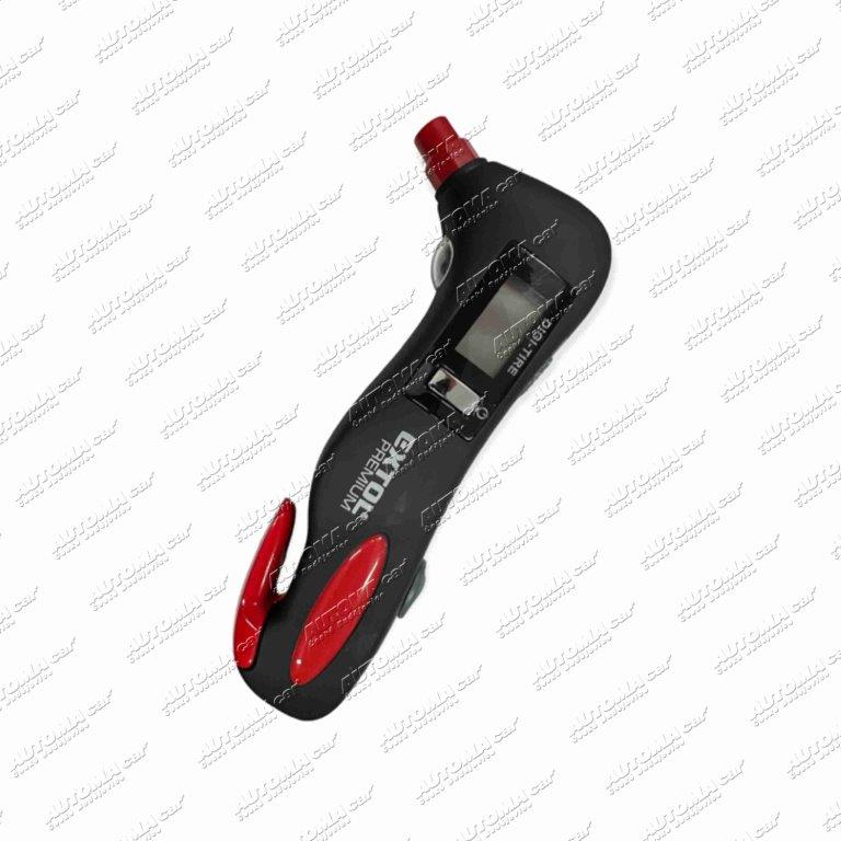 Pneuměřič digitální 10 bar 5v1 ( pneuměřič, kladívko na sklo, nůž na pásy, svítilna, výstr. svítilna