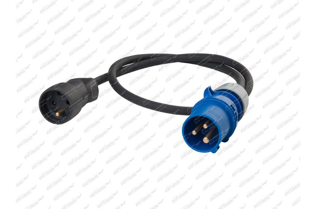 Adaptér - zástrčka CEE 230V - 16A / zásuvka 230V s kabelem 3x2,5 délka 1m