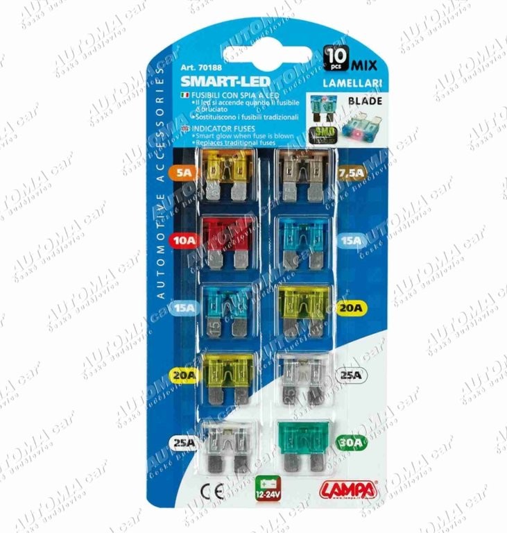 Pojistka nožová  LED 5-30A sada v blistru