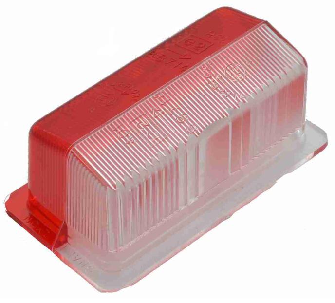 Sklo svítilny červeno/bílé