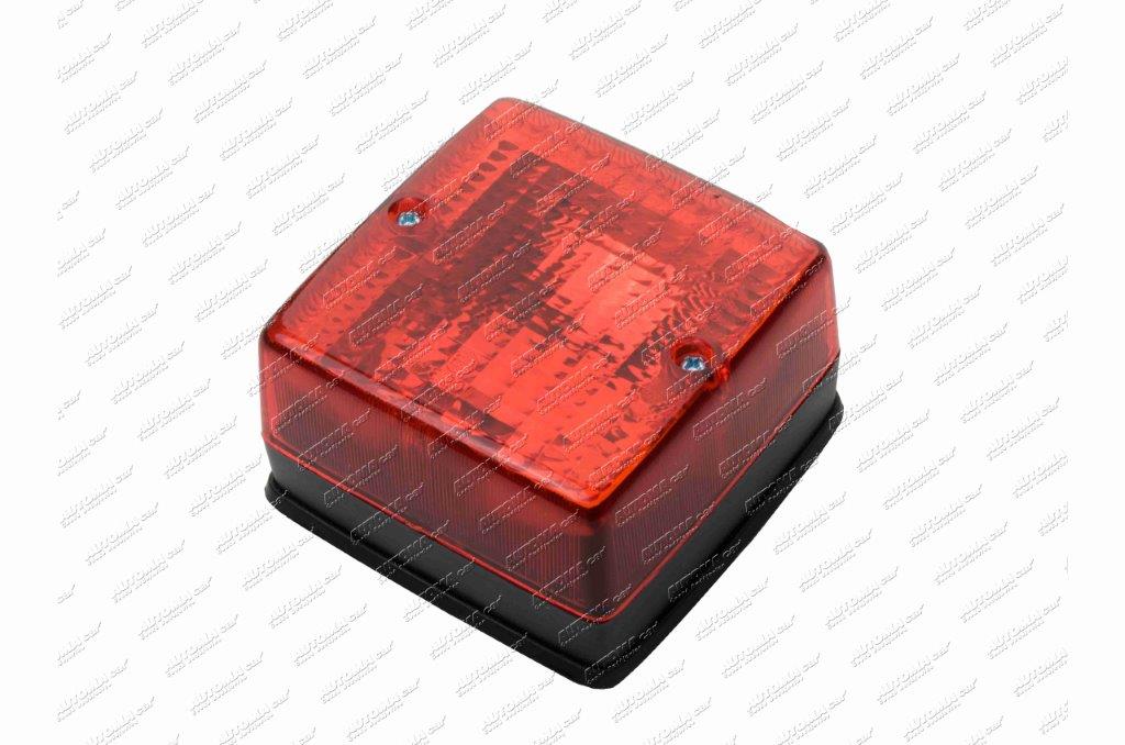 Svítilna mlhová červená hranatá