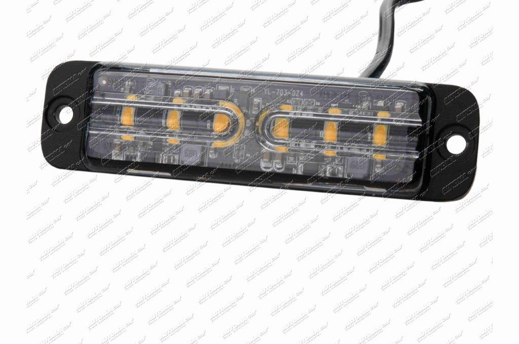 Svítilna výstražná LED 12/24V oranžová vnější ECE R65, ECE R10 PRO-FLAT-STROBE II