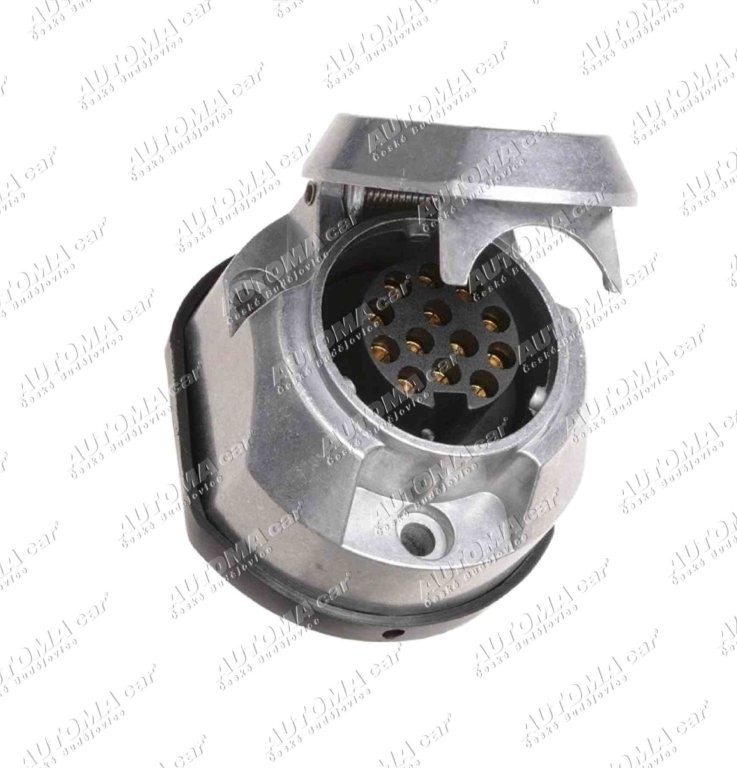 Zásuvka 13-pol hliníková s vypínáním mlhového světla 12V+ podložka 