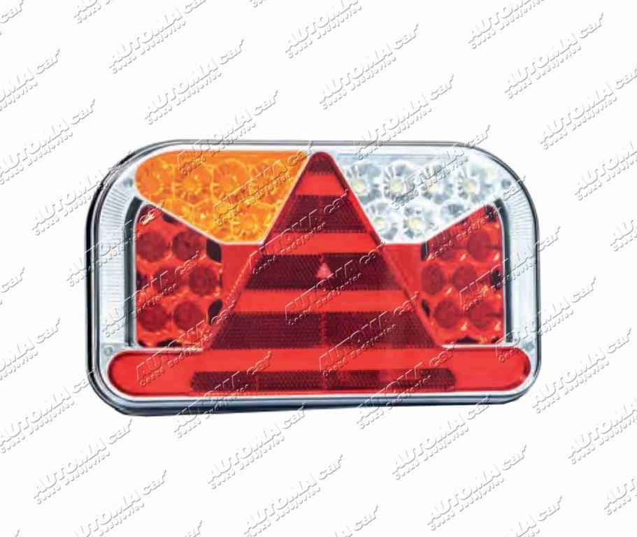 Svítilna koncová LED 12/24V levá s mlhovkou a SPZ 5.pin 