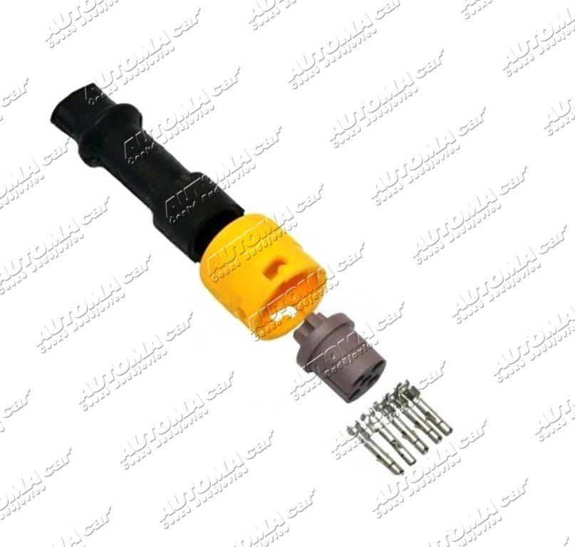 Konektor svítilny levé žlutý / 5.pólový pro 2 kabely - zásuvka