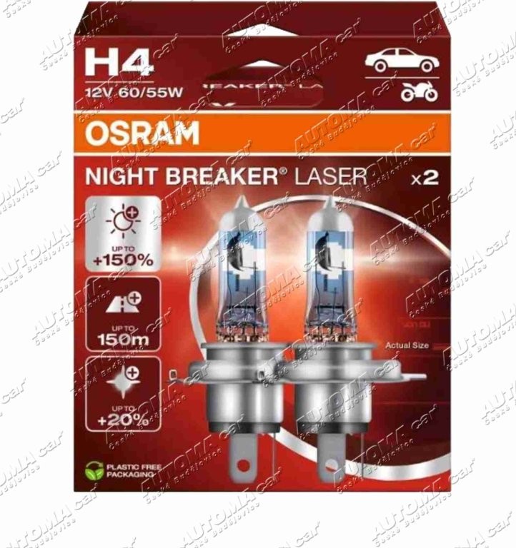 Žárovka 12V/H4 60-55W NIGHT BREAKER LASER Next Generation sada