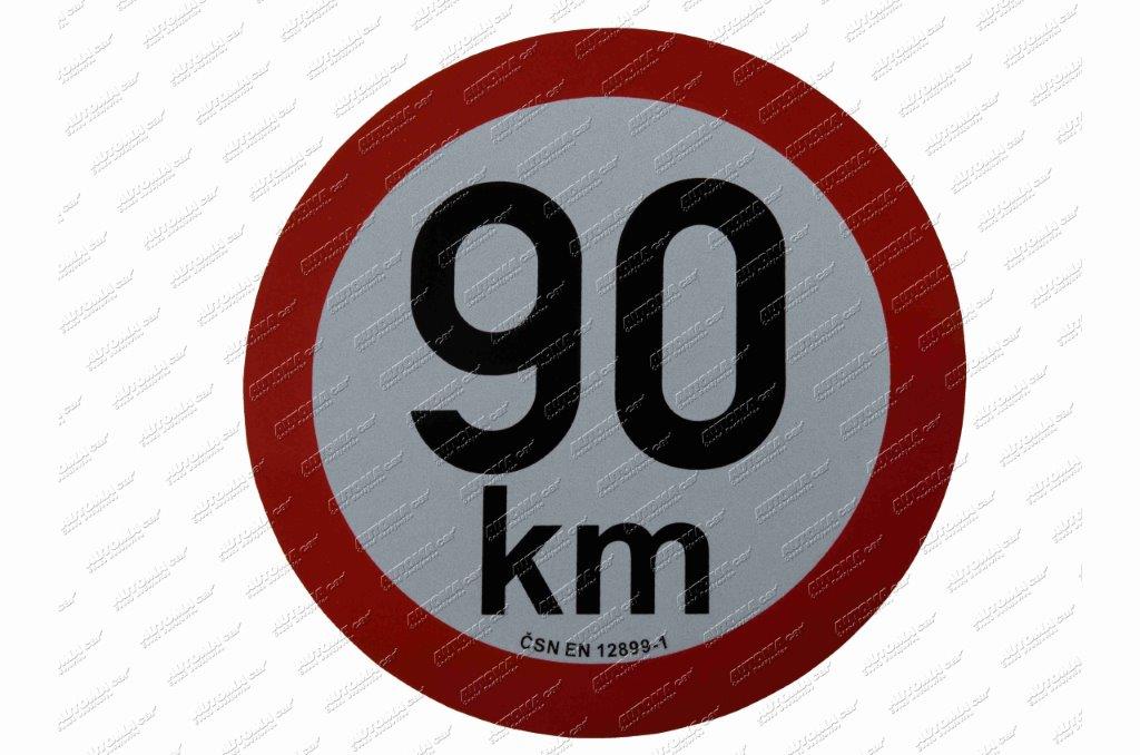 Rychlost 90km samolepící reflexní Ø 20cm