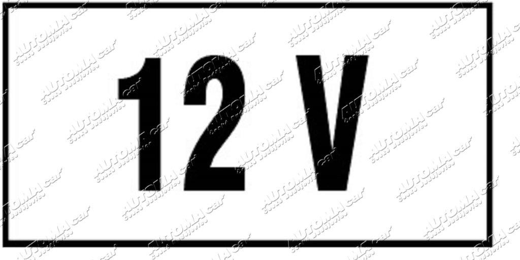 Štítek 12V samolepící 80x40mm