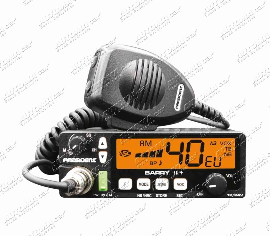 Radiostanice President Barry II + AM / FM ASC 12/24V s funkcí VOX