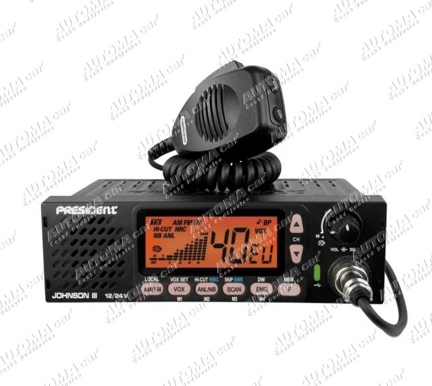 Radiostanice President Johnson III ASC 12/24V s funkcí VOX