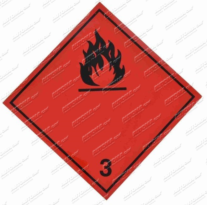 Samolepka hořlavé látky tř.3 300x300mm