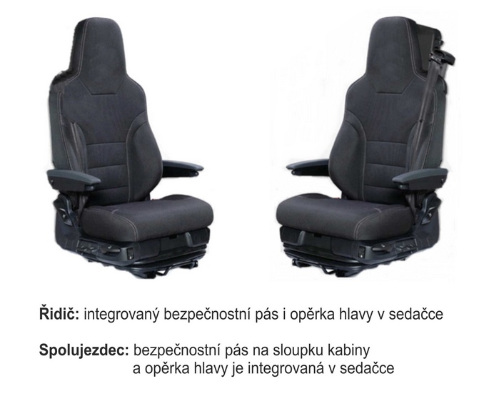 Potah sedačky MAN TGX,TGL,TGS,TGM od 2020 manšestrová látka pás řidiče v sedačce