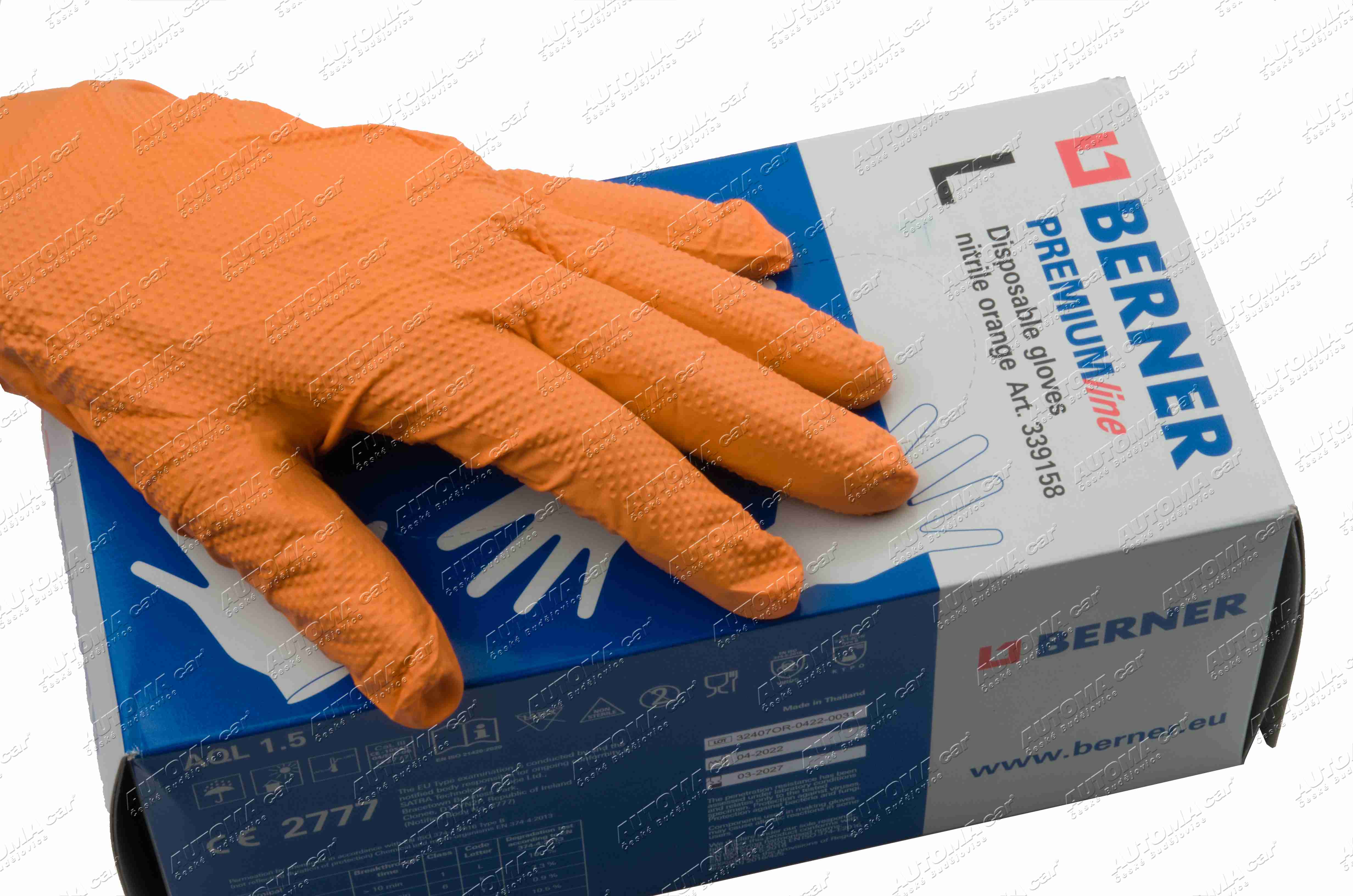 Rukavice nitrilové na 1 použití vel. L - 9 ( 100 ks ) oranžové