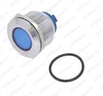 Kontrolka LED 12/24V montážní Ø 22mm modrá, konektory 2,8mm 