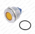 Kontrolka LED 12/24V montážní Ø 22mm žlutá, konektory 2,8mm