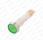 Kontrolka LED 12/24V montážní Ø 10mm zelená, konektory 6,3mm