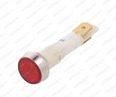 Kontrolka LED 12/24V montážní Ø 10mm červená, konektory 6,3mm 
