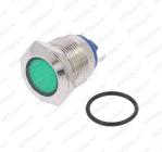 Kontrolka LED 12/24V montážní Ø 19mm zelená, konektory 2,8mm
