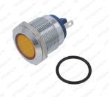 Kontrolka LED 12/24V montážní Ø 19mm žlutá, konektory 2,8mm