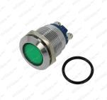 Kontrolka LED 12/24V montážní Ø 19mm zelená, šrouby