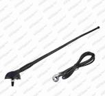 Anténa universal 35cm sklopná 0-90°, gumový prut, kabel 120cm 