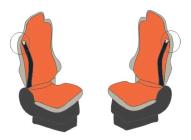 Potah sedačky MAN TGA,TGX,TGS 2pásy manšestrová látka